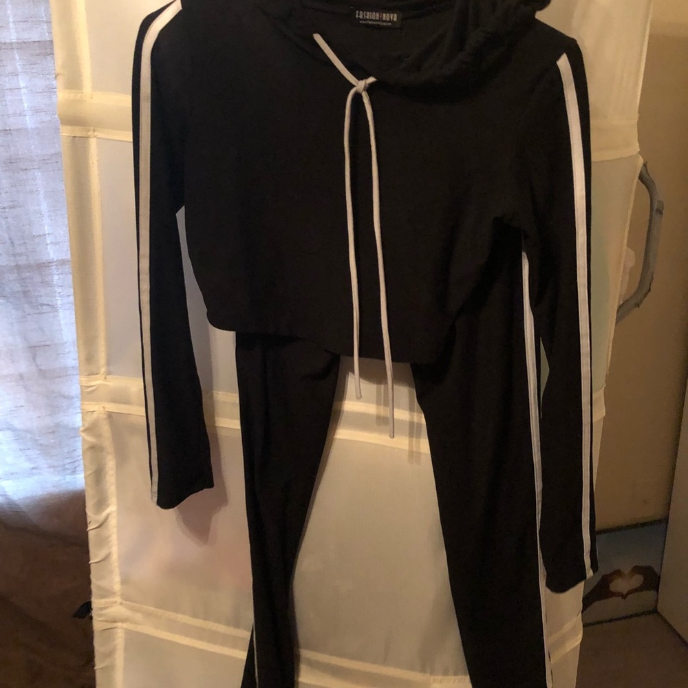 Black and white tennis court fashion nova set